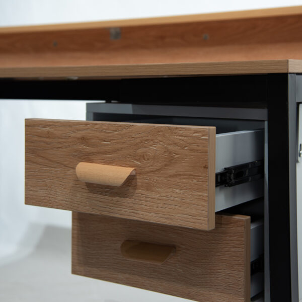 Escritorio Madera De Acacia 2 Gavetas 85x140x62cm - Imagen 2